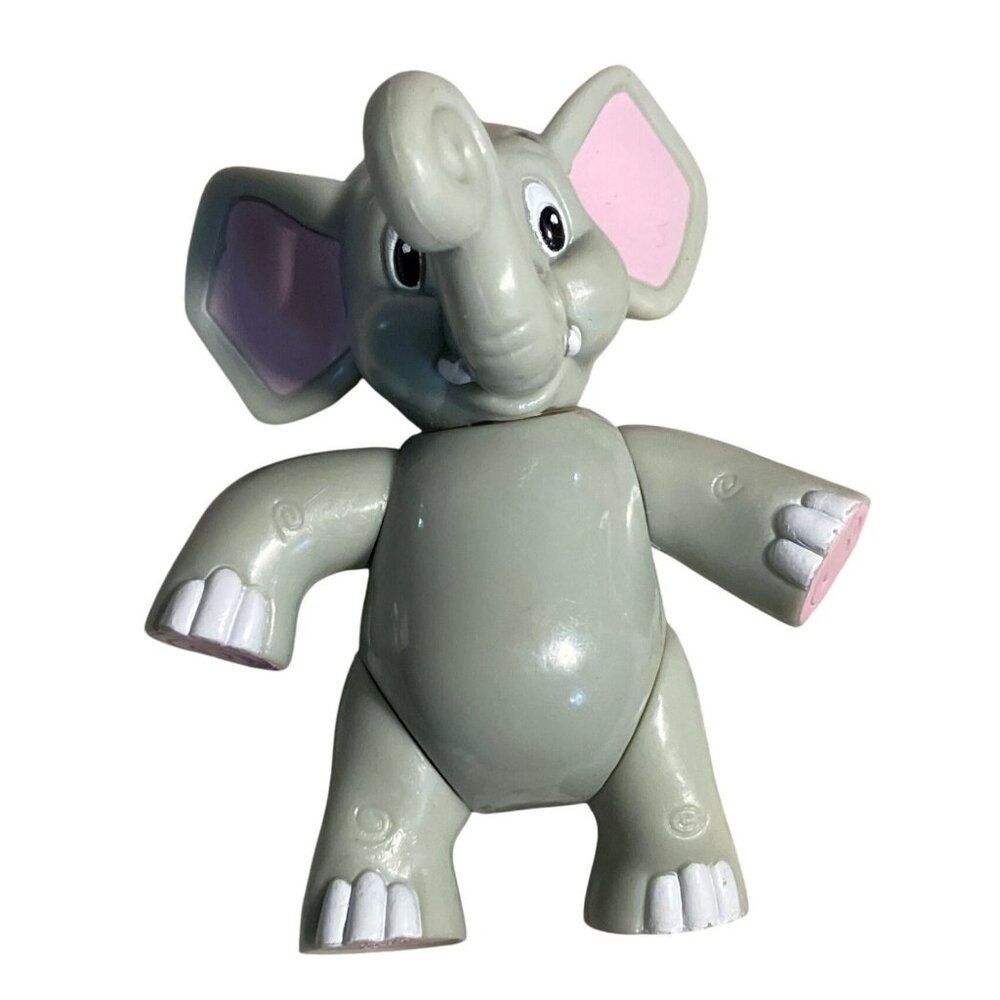Rain Forest Cafe Gray Elephant Action Figure Pink Accents